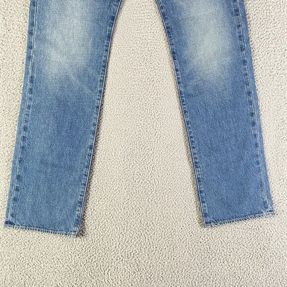 Levis Premium 501 Selvedge Jeans Mens 33x34 Blue Hemp Blend Straight Leg NEW - Picture 3 of 14